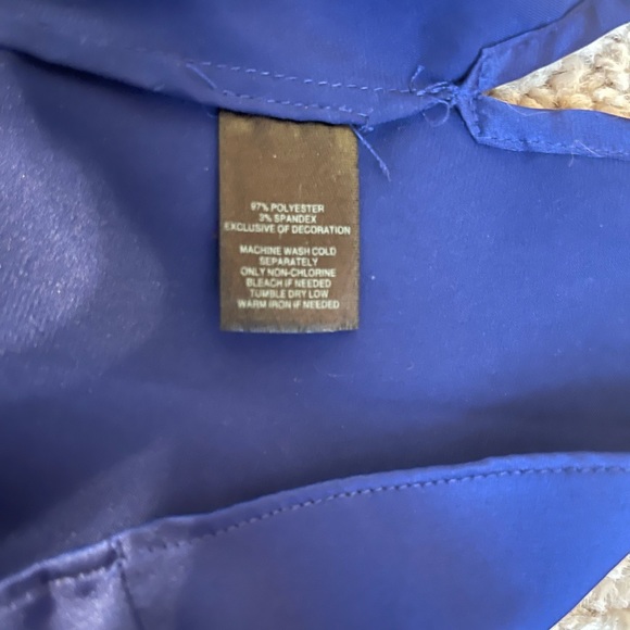 White House Black Market Blue Ruffle Cami - Picture 5 of 7